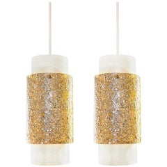 Pair of Cylindrical Pendant Lights