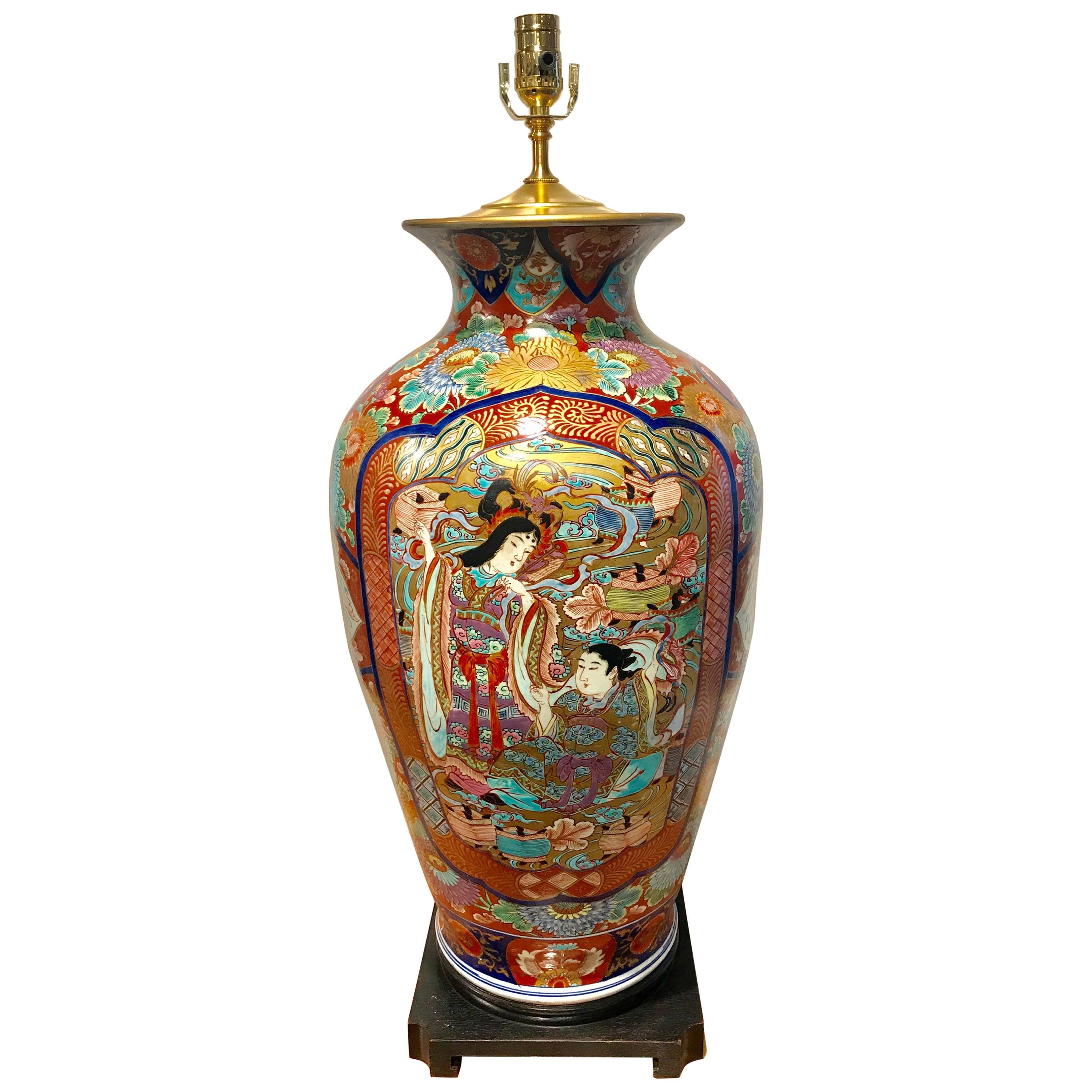 Fukagawa Imari Vase, Now as a Lamp For Sale