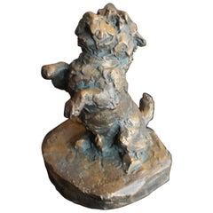 Unique and Hand-Crafted 20th Century Little Cairn Terriër Dog Bronze Sculpture