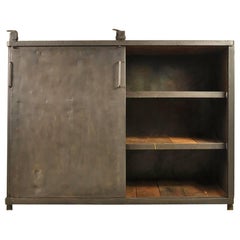 Vintage 20th Century European Chunky Steel Industrial Cupboard