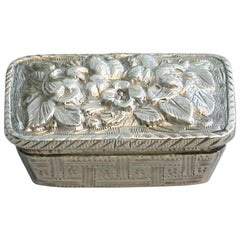 George IV Silver Wicker Basket of Flowers Vinaigrette by John Shaw, 1820