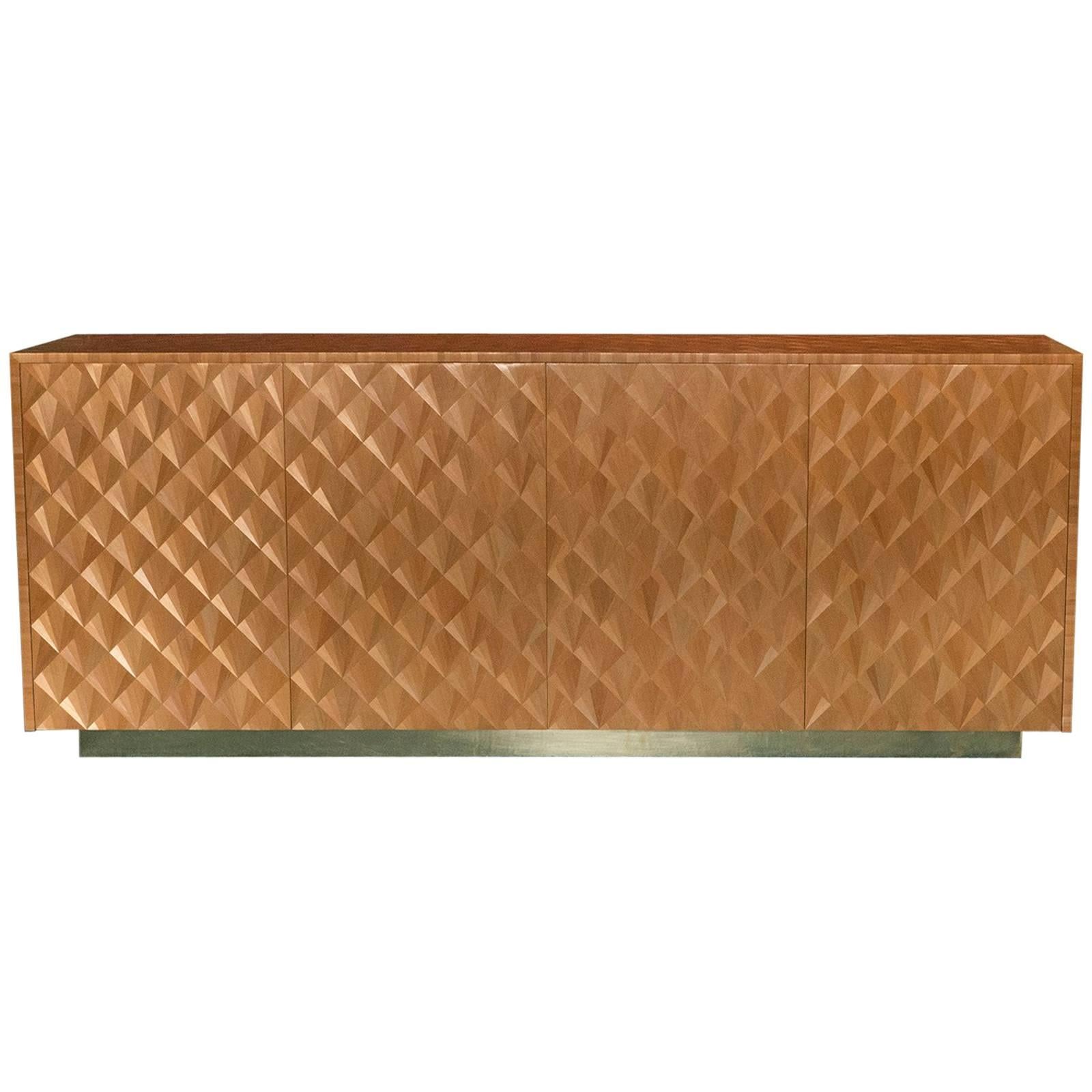 Flair Edition Gold Straw Marquetry Sideboard