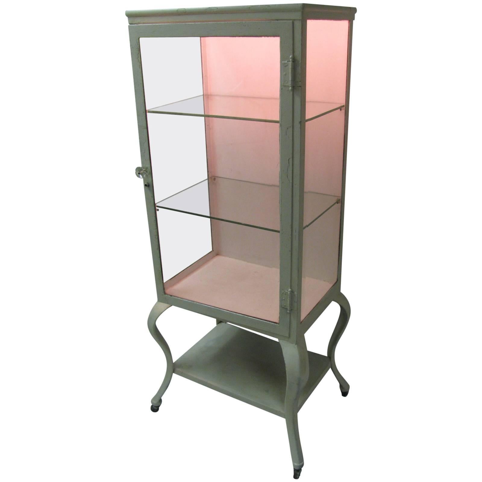 Cast Iron Doctors Medical Cabinet with Cabriole Legs