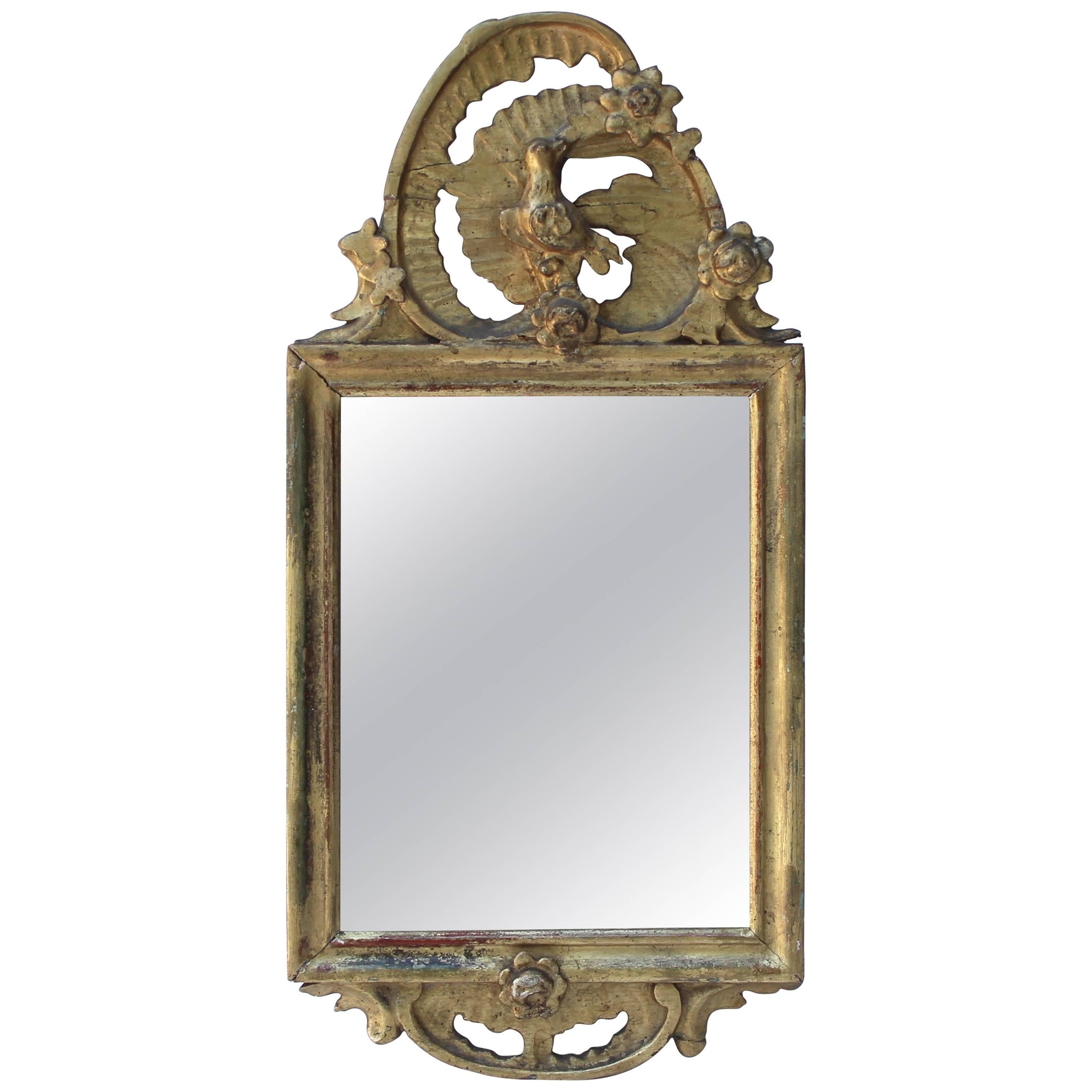 Petite Antique Giltwood Mirror