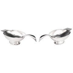 Vintage Christofle Silver Plate Swan Sauce Boats by Christian Fjerdingstad