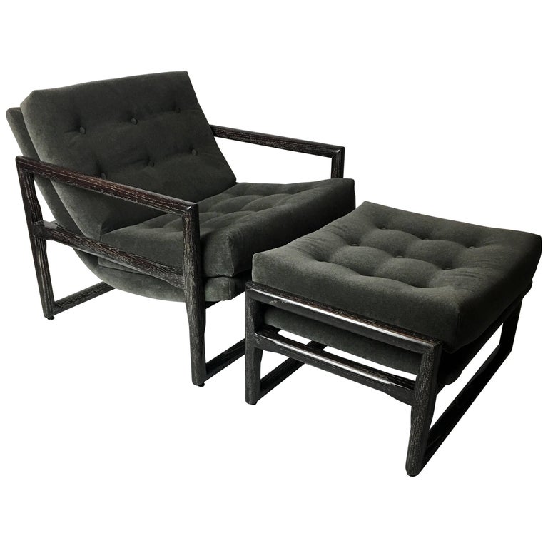 1950s Milo Baughman Scoop Lounge Chair and Ottoman at 1stdibs