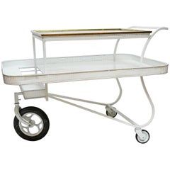 Retro In the Style of Mathieu Mategot Serving Cart with Removable Tray 