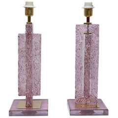 Pair of Table Lamps in Murano Glass