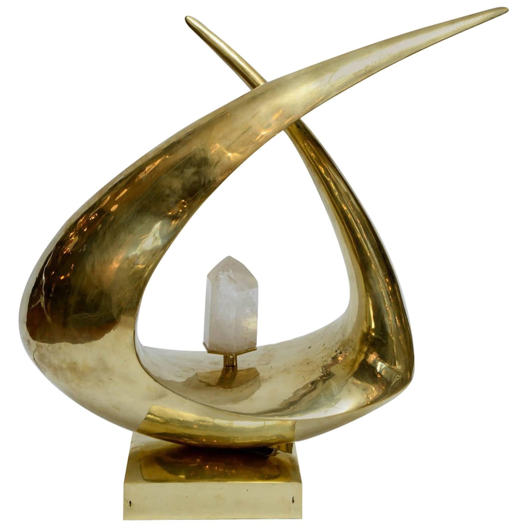 Imposing and Sculptural Table Lamp Signed by Georges Mathias
