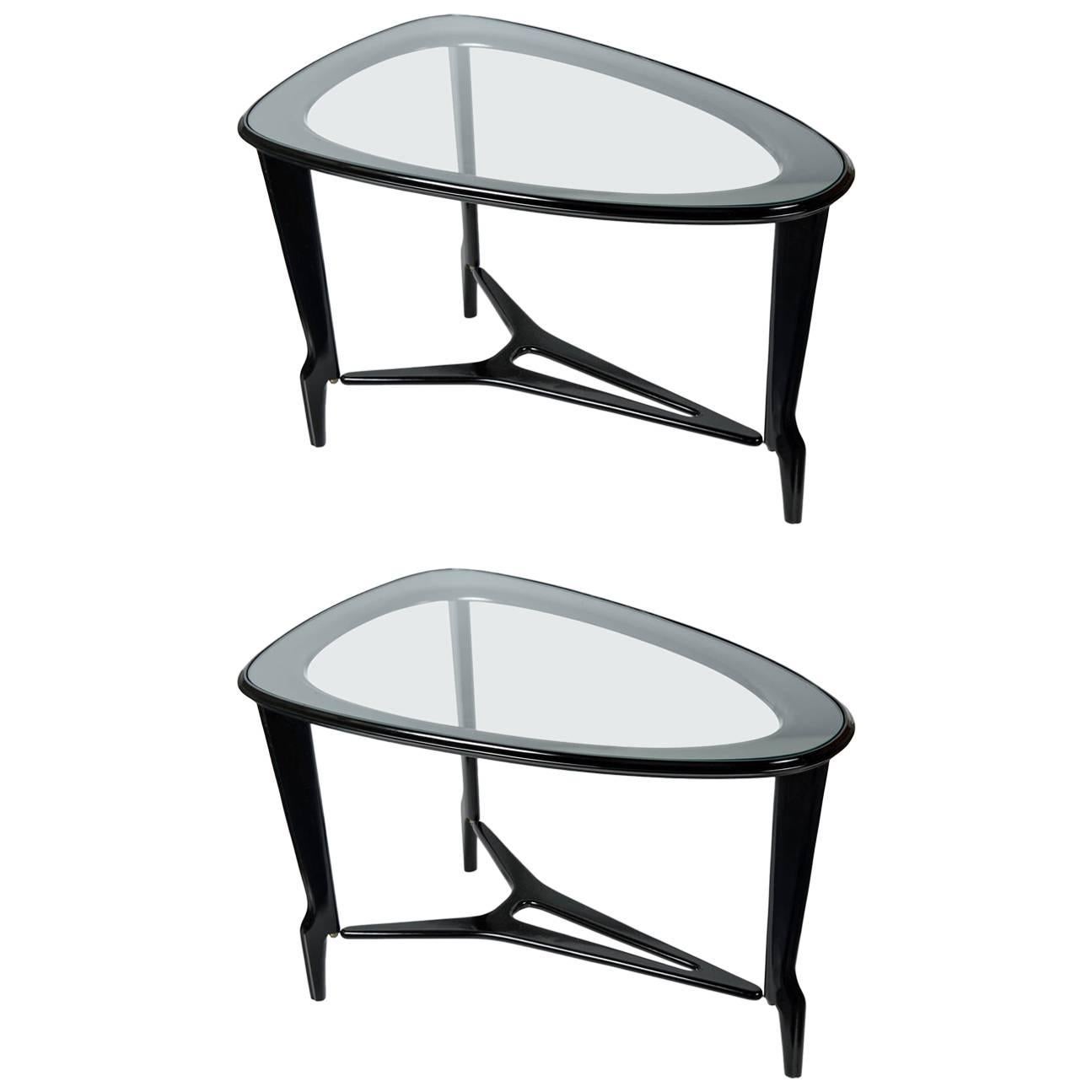 Pair of 1950s Side Tables in the Style of Gio Ponti