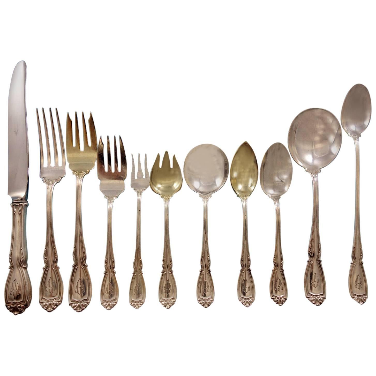 Wellington by Durgin Sterling Silver Flatware Set for 12 Service 146 Pieces