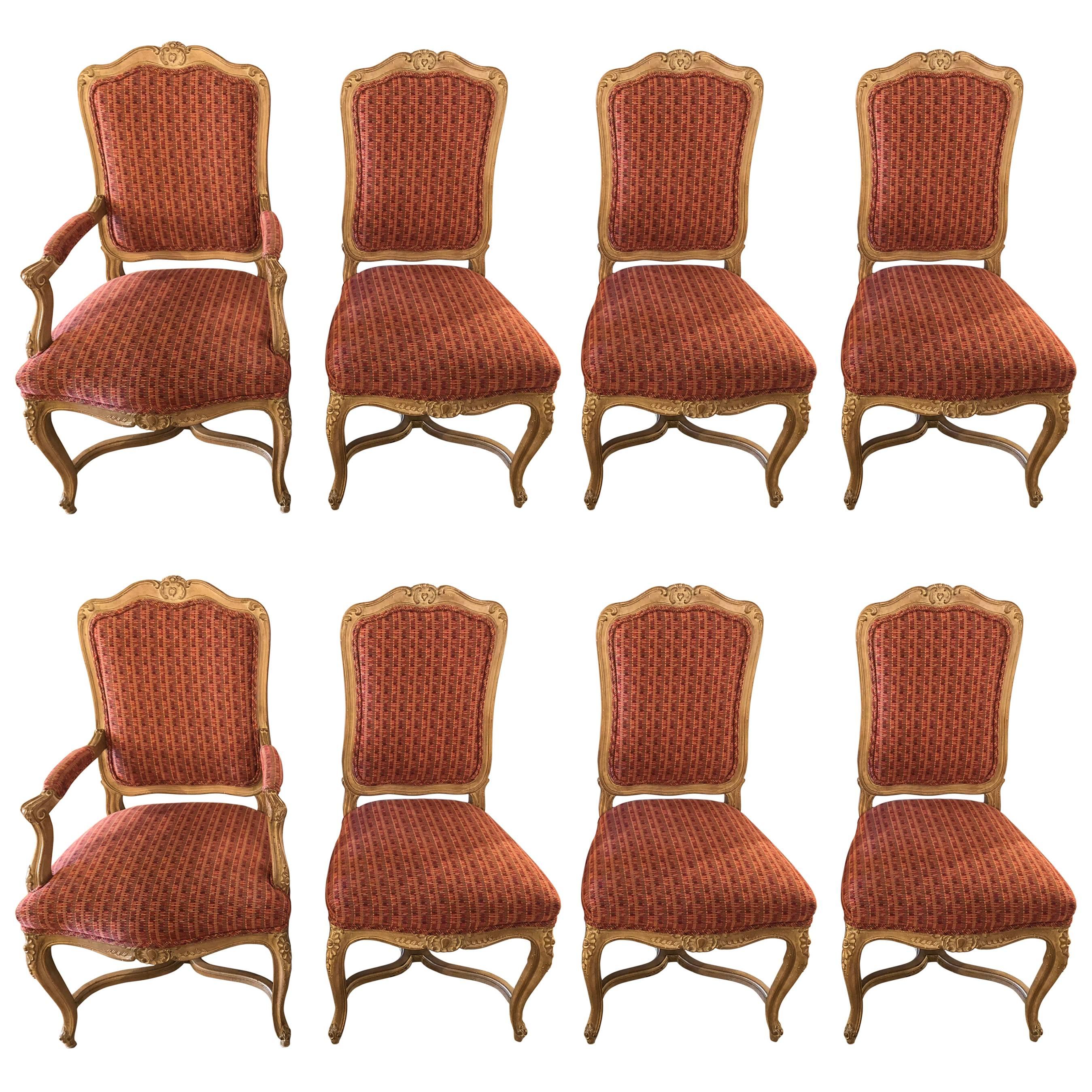 Set of Eight Maison Jansen Louis XV Style Dining Room Chairs