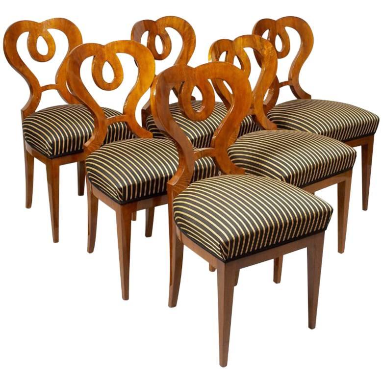 Set of Six Biedermeier Style Side Chairs by Iliad Design For Sale