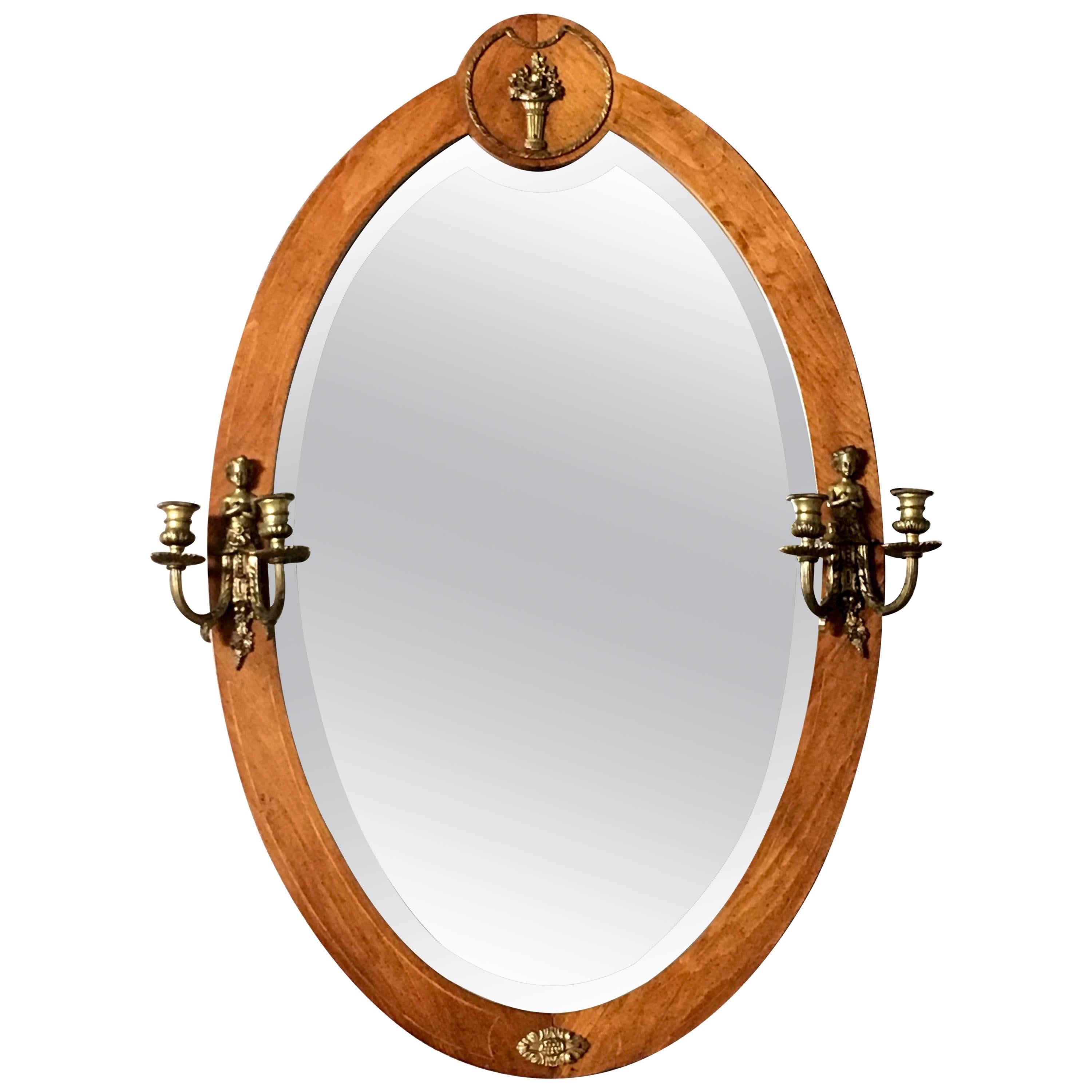 Louis XVI Style Mirror with Sconces