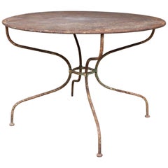 1930s Rustic Metal Garden Table Found in France