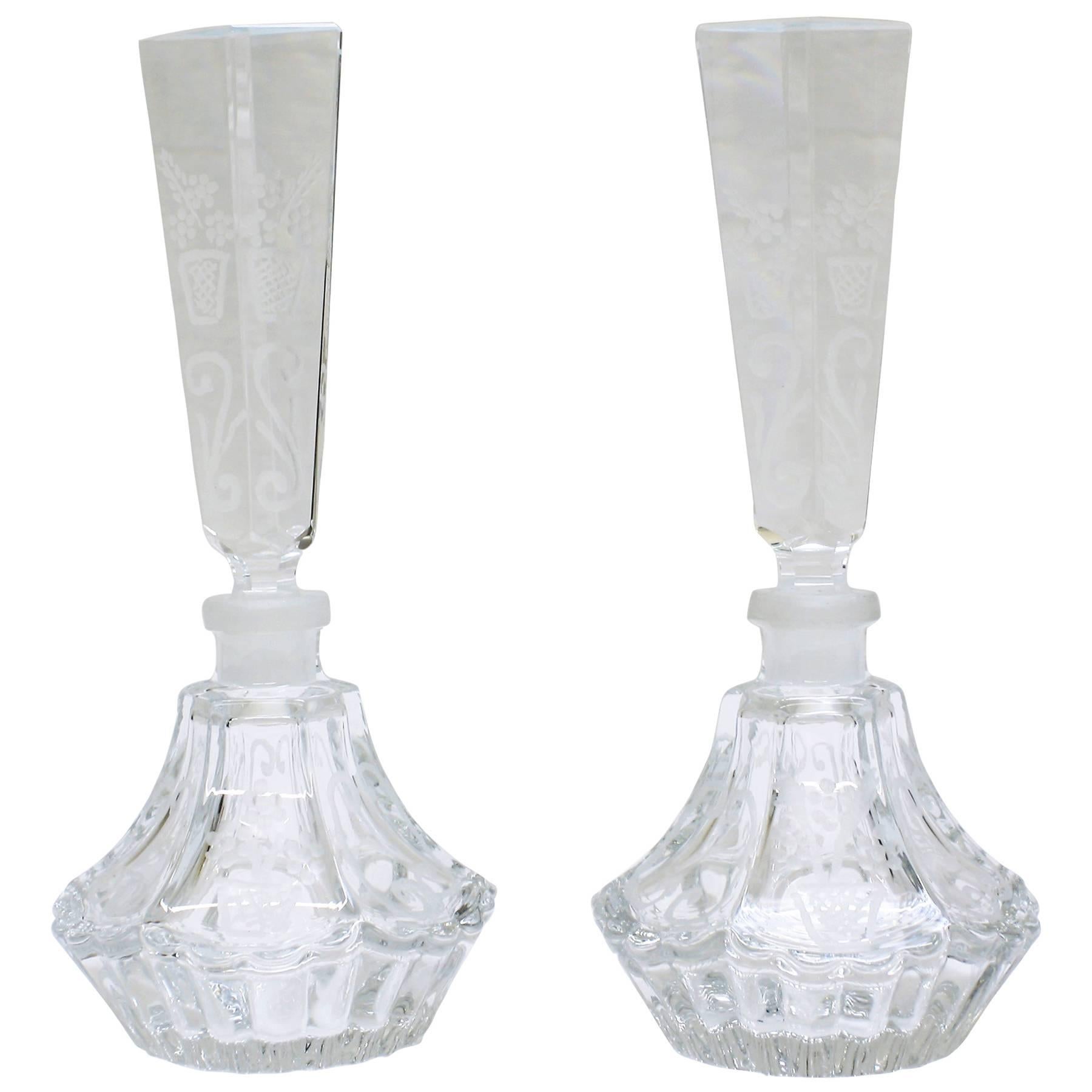 Pair of Baccarat Crystal Perfume Bottles