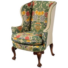 George II Carved Walnut Wing Back Armchair