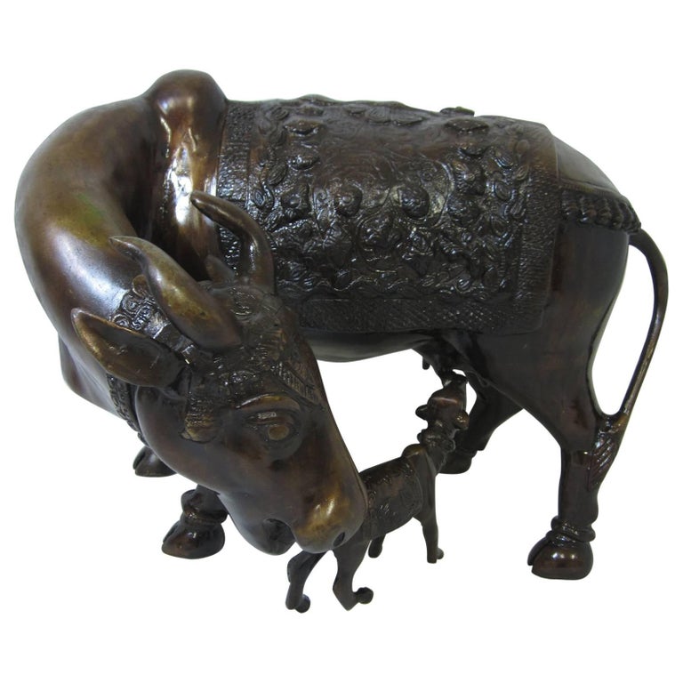 Indian Bronze Water Buffalo Group at 1stDibs