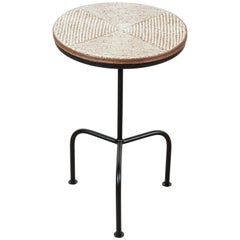 Steel and Ceramic Side Table by Mt. Washington Pottery for Lawson-Fenning