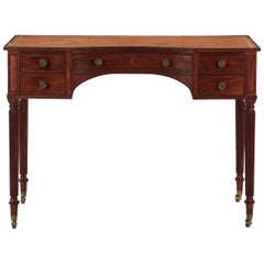 English Regency Period Mahogany & Leather Antique Writing Desk Table c. 1815-30