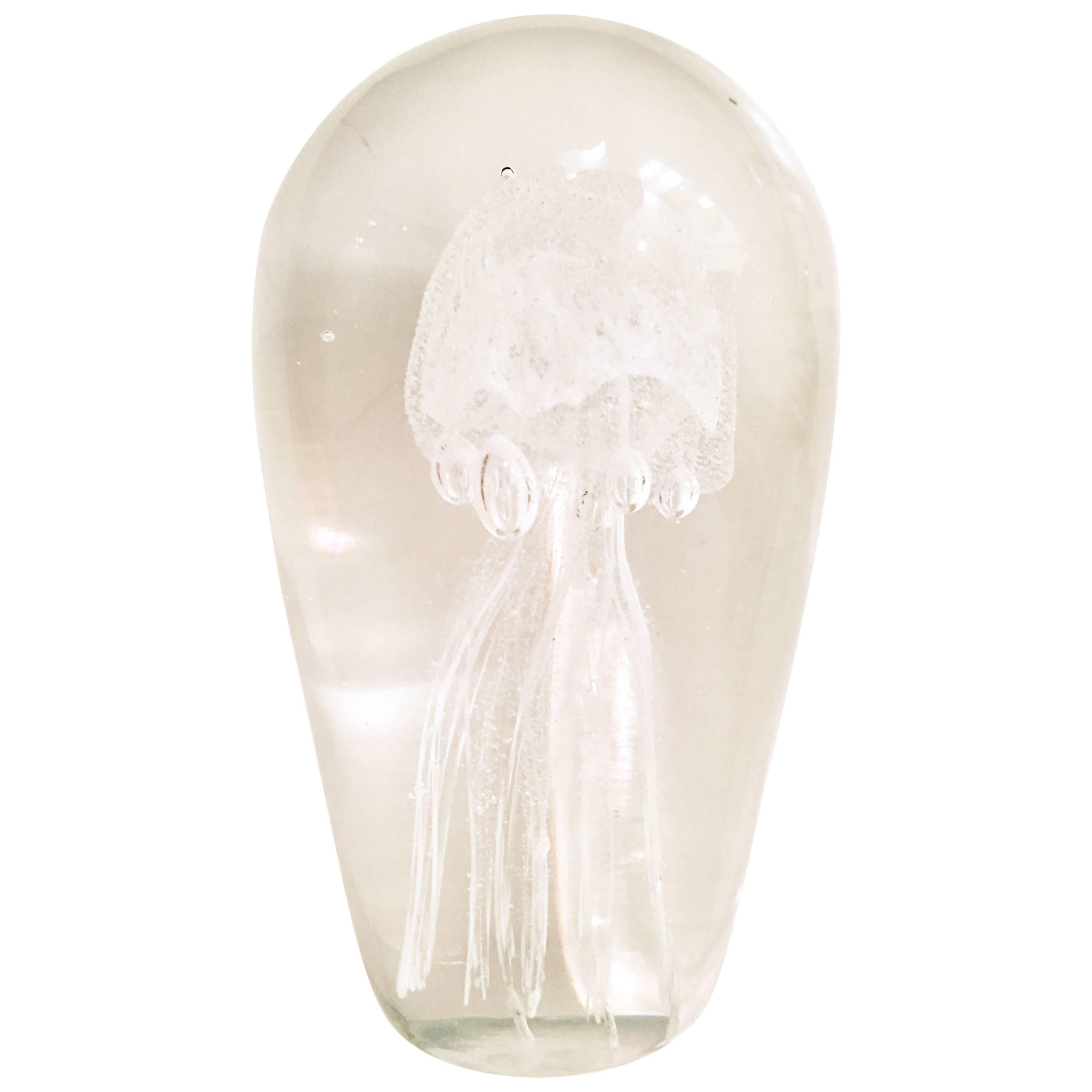 21st Century & New Hand Blown Blown Glass Jellyfish Sculpture For Sale