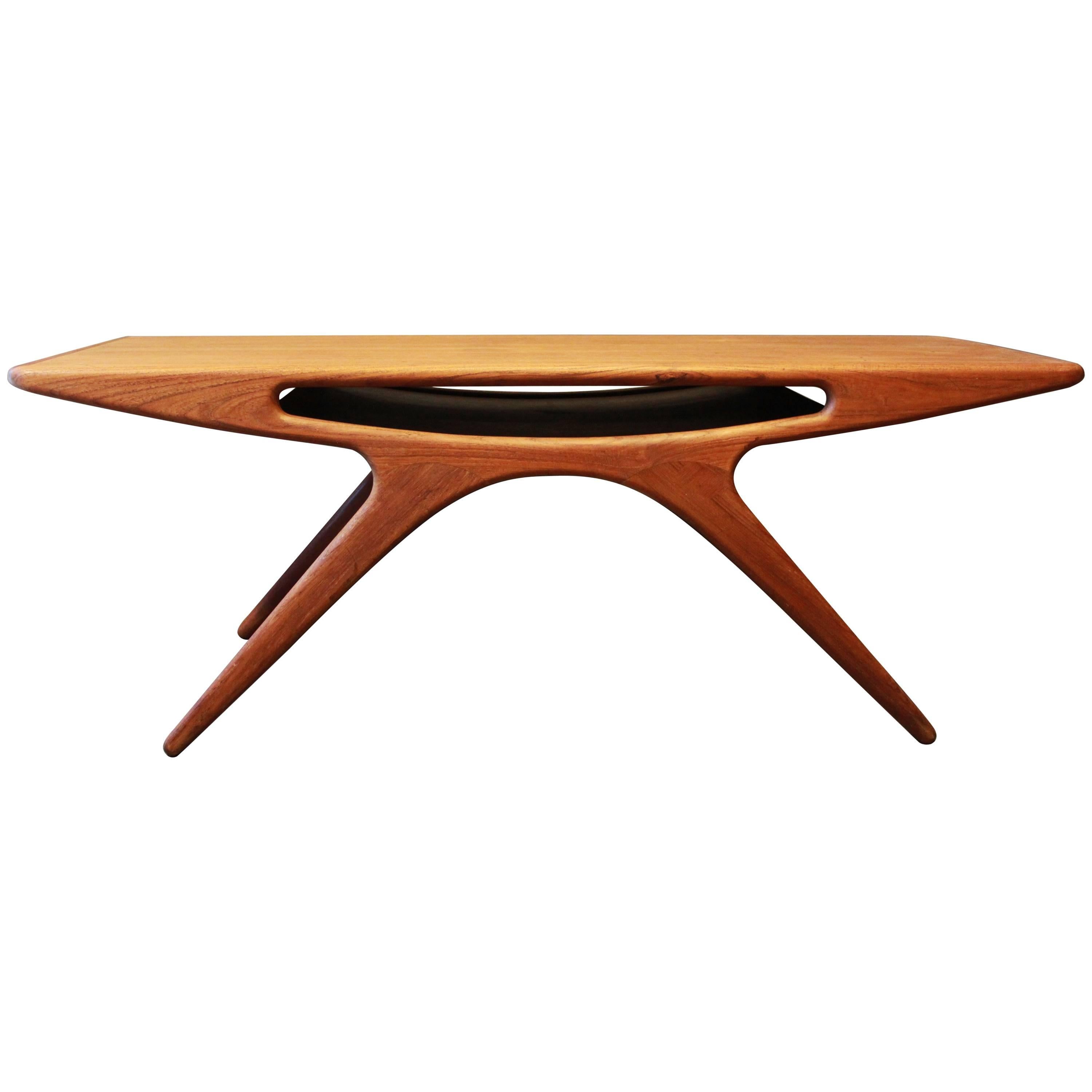 Coffee Table, "The Smile" in Teak by Johannes Andersen and CFC Silkeborg, 1960s