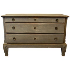 Painted Chest of Drawers in Gray-Blue and Gustavian from the 1790s