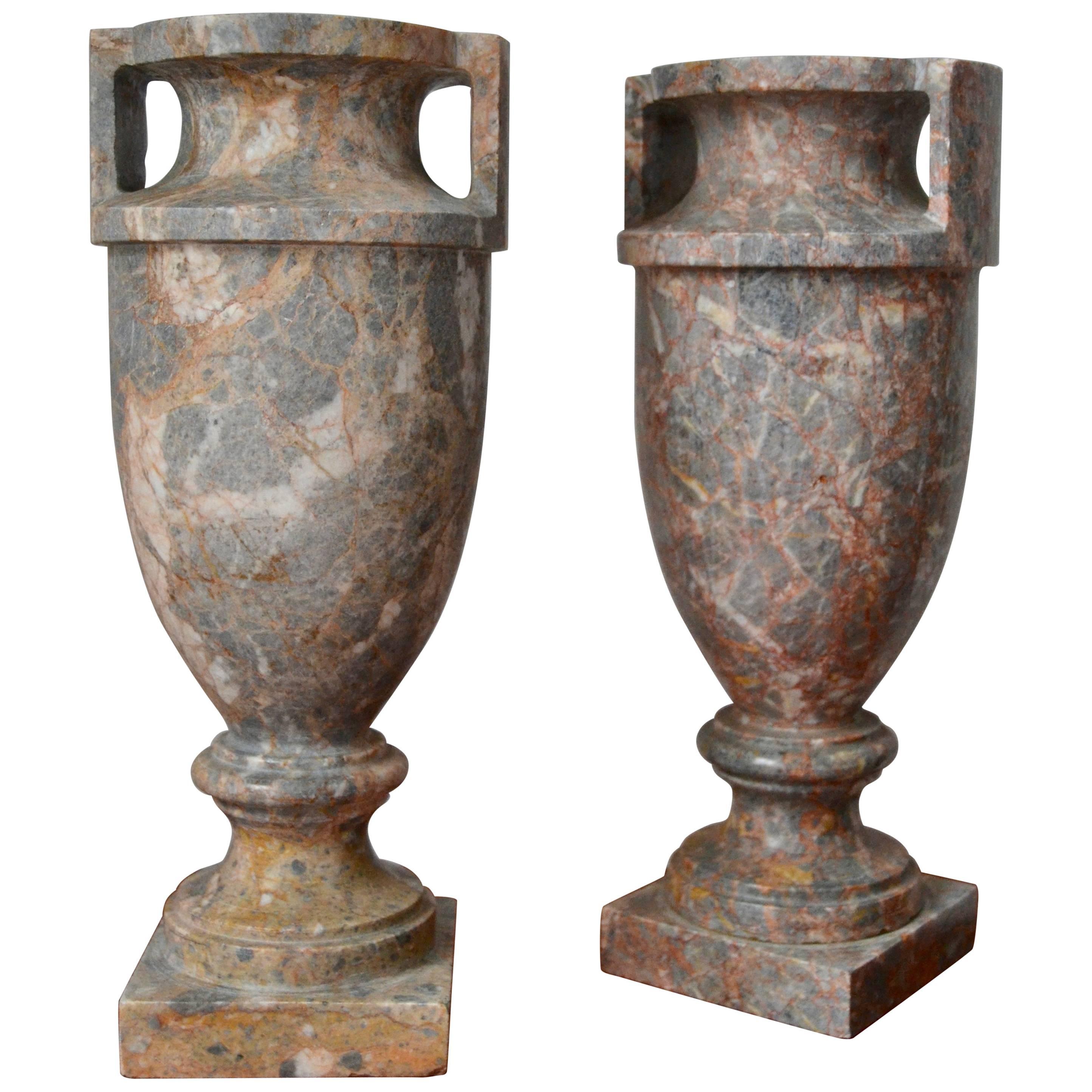 Pair of Italian Marble Urns