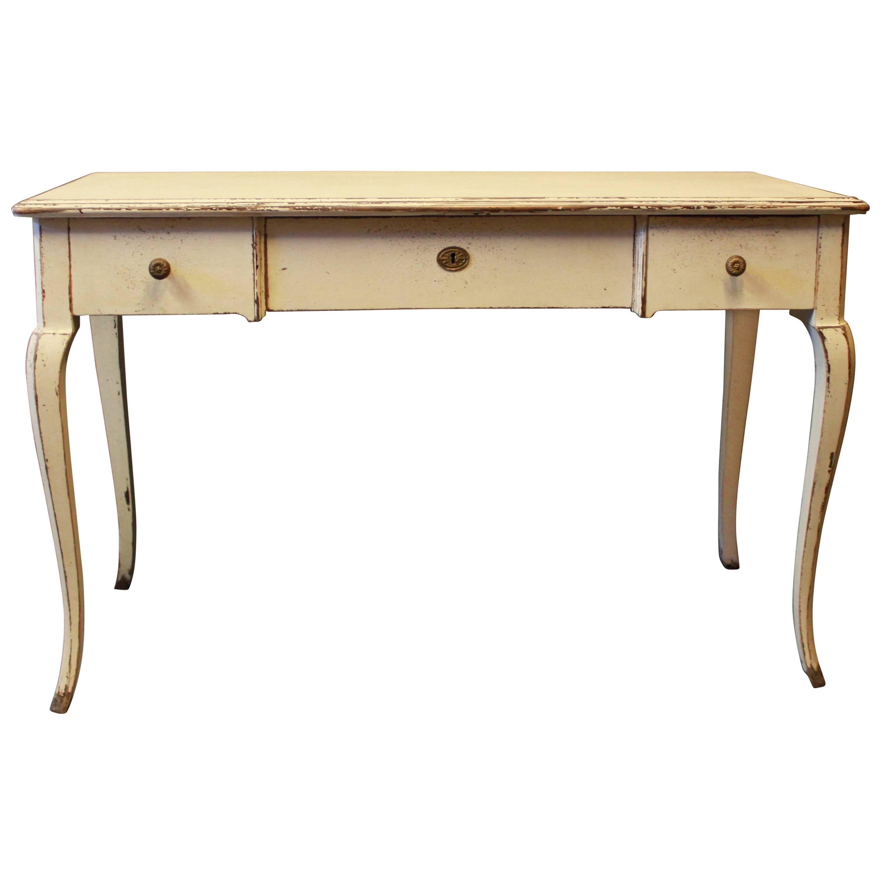 Gray Painted Desk in the Style of Gustavian from the 1930s For Sale