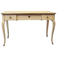 Vintage Gray Painted Desk in the Style of Gustavian from the 1930s