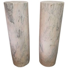 Two 18th Century French Pink Marble Columns/Pillars