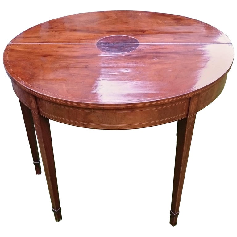 18th Century III Period Mahogany Antique Folding Tea Table For