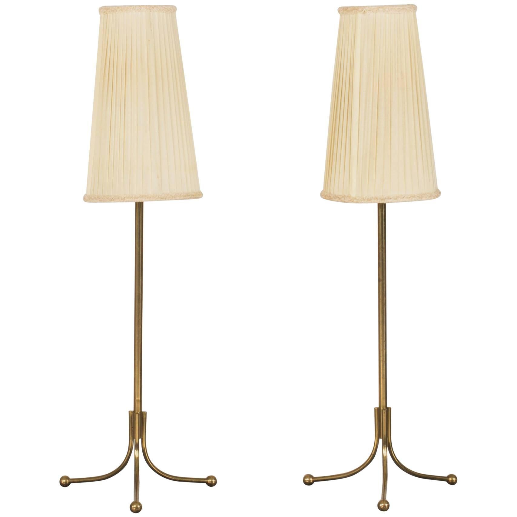 Pair of Brass Table Lamps by Josef Frank