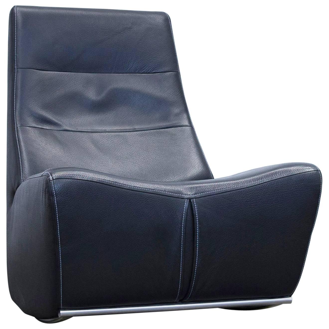 Himolla Maximilian Designer Chair Leather Black Relax One-Seat Couch Modern