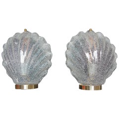 Retro Italian Sea Shell Sconces by Barovier & Toso, circa 1960s