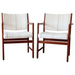 Pair of Solid Teak Armchairs by Karl Erik Ekselius for J.O. Carlsson