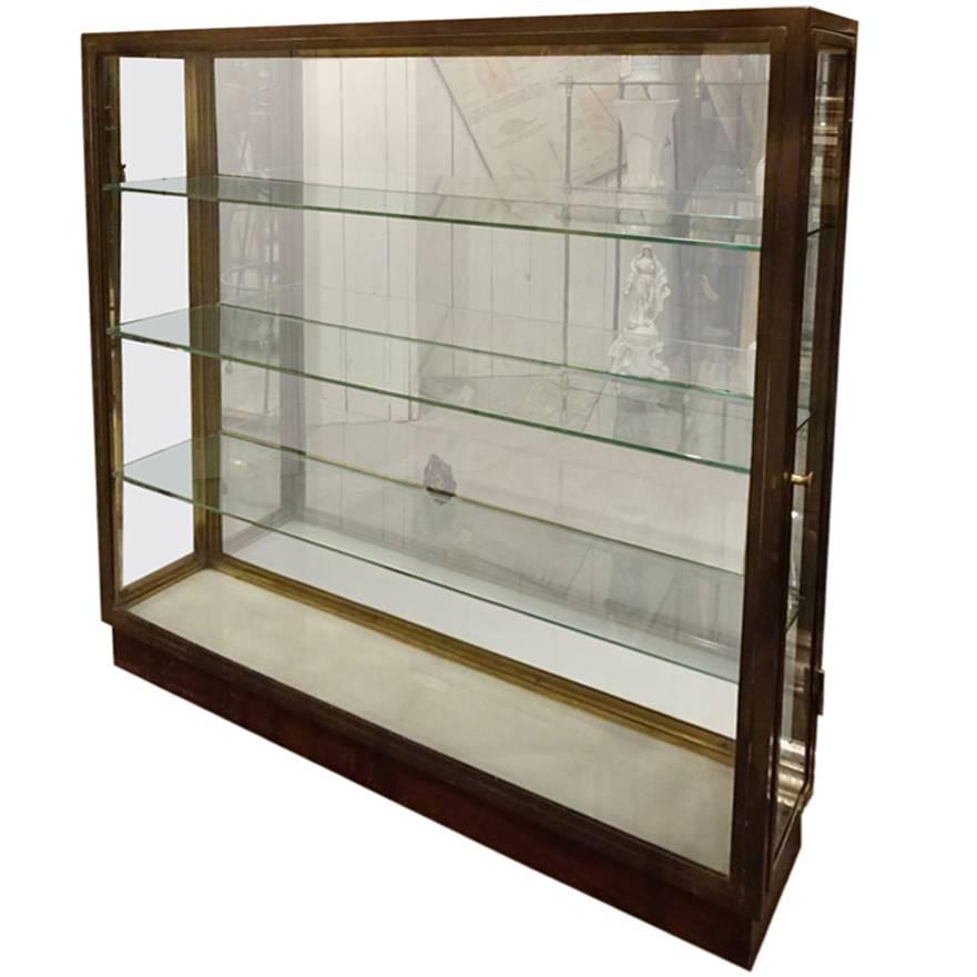 Mid-20th French Brass Display Cabinet