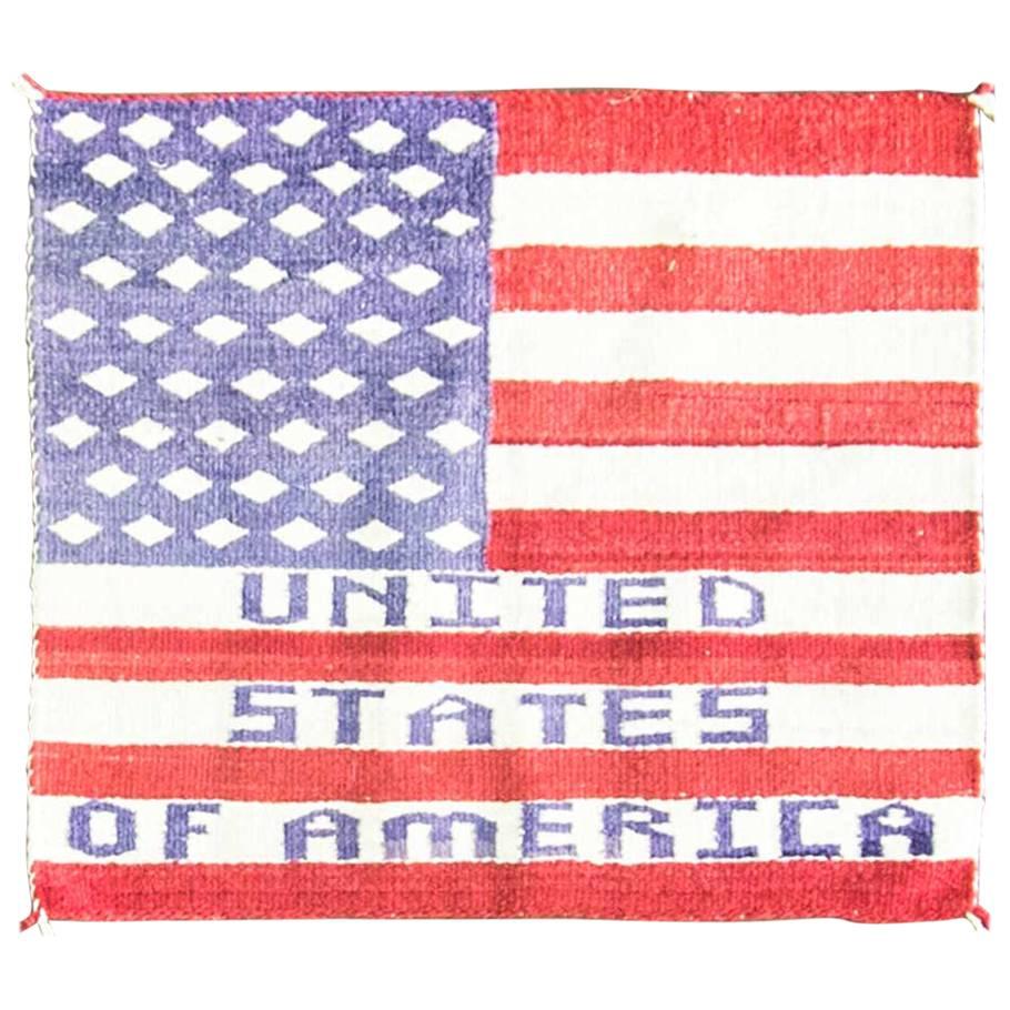 Pictorial U.S. Flag Navajo Rug