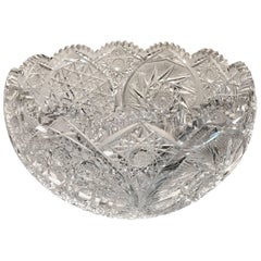 Large Cut Glass Punch Bowl, 19th Century