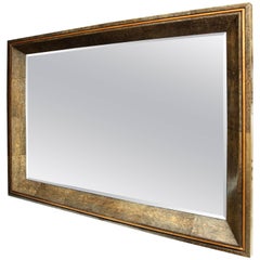 Enormous Coco Fiber Mirror with Orange Goatskin Insert