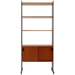 Italian Teak and Brass Wall Unit by Cerutti