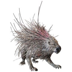 Porcupine, 21st Century Mixed-Media Sculpture by Italian Artist Matteo Volpati