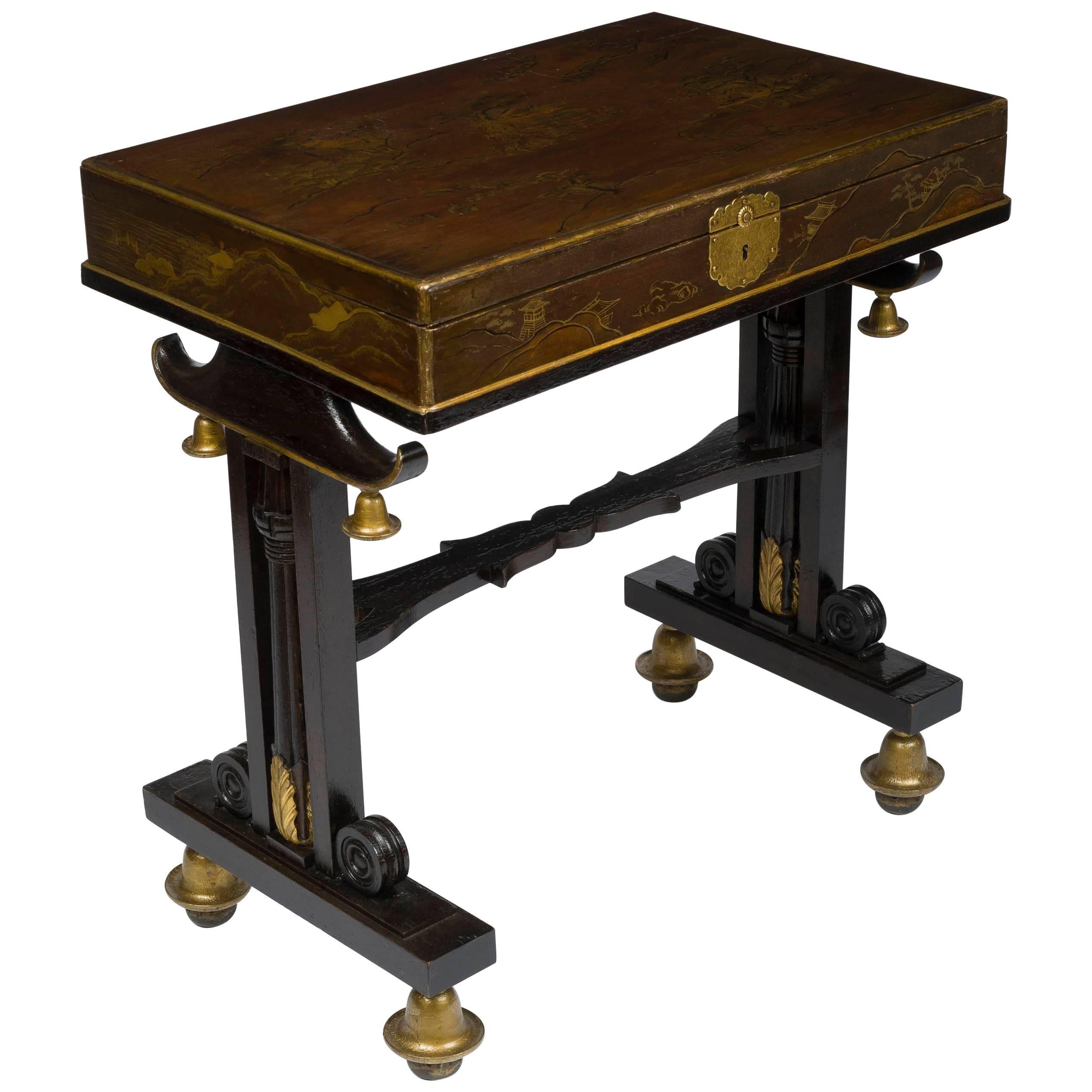 Rare Regency Lacquered Writing Table