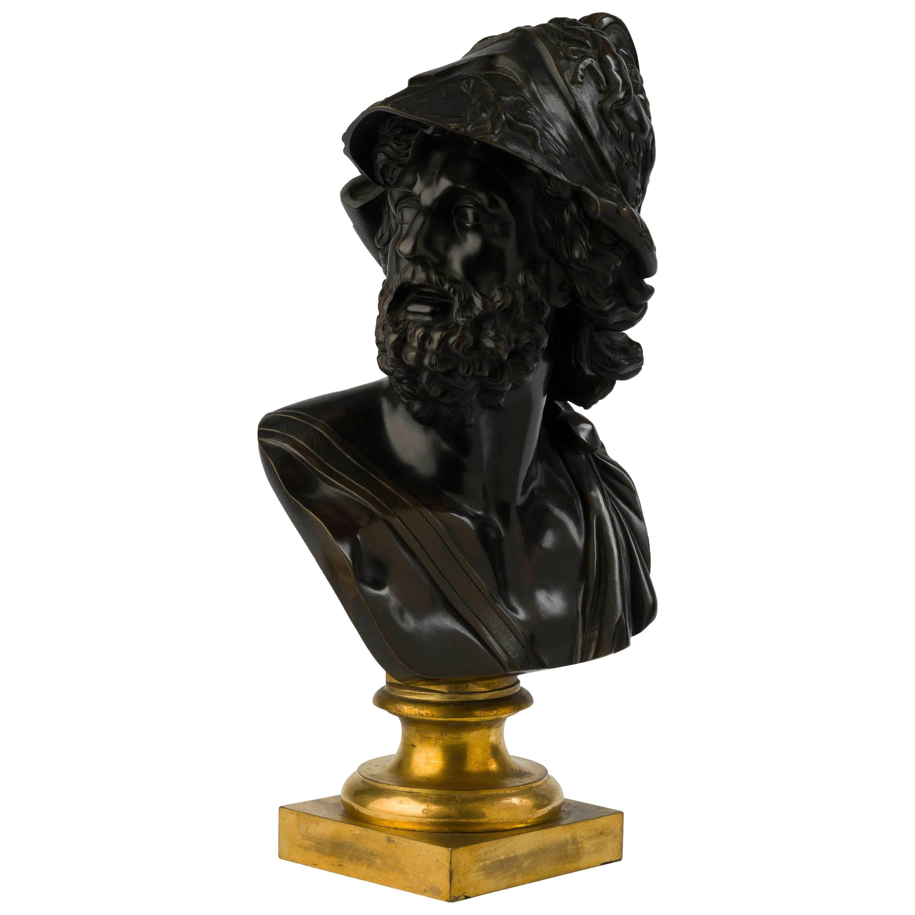 Louis XVI Gilt and Patinated Bronze Bust of Ajax