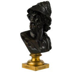 Antique Louis XVI Gilt and Patinated Bronze Bust of Ajax