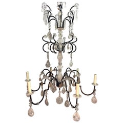 Neoclassical Style Rock Crystal Six-Light Chandelier