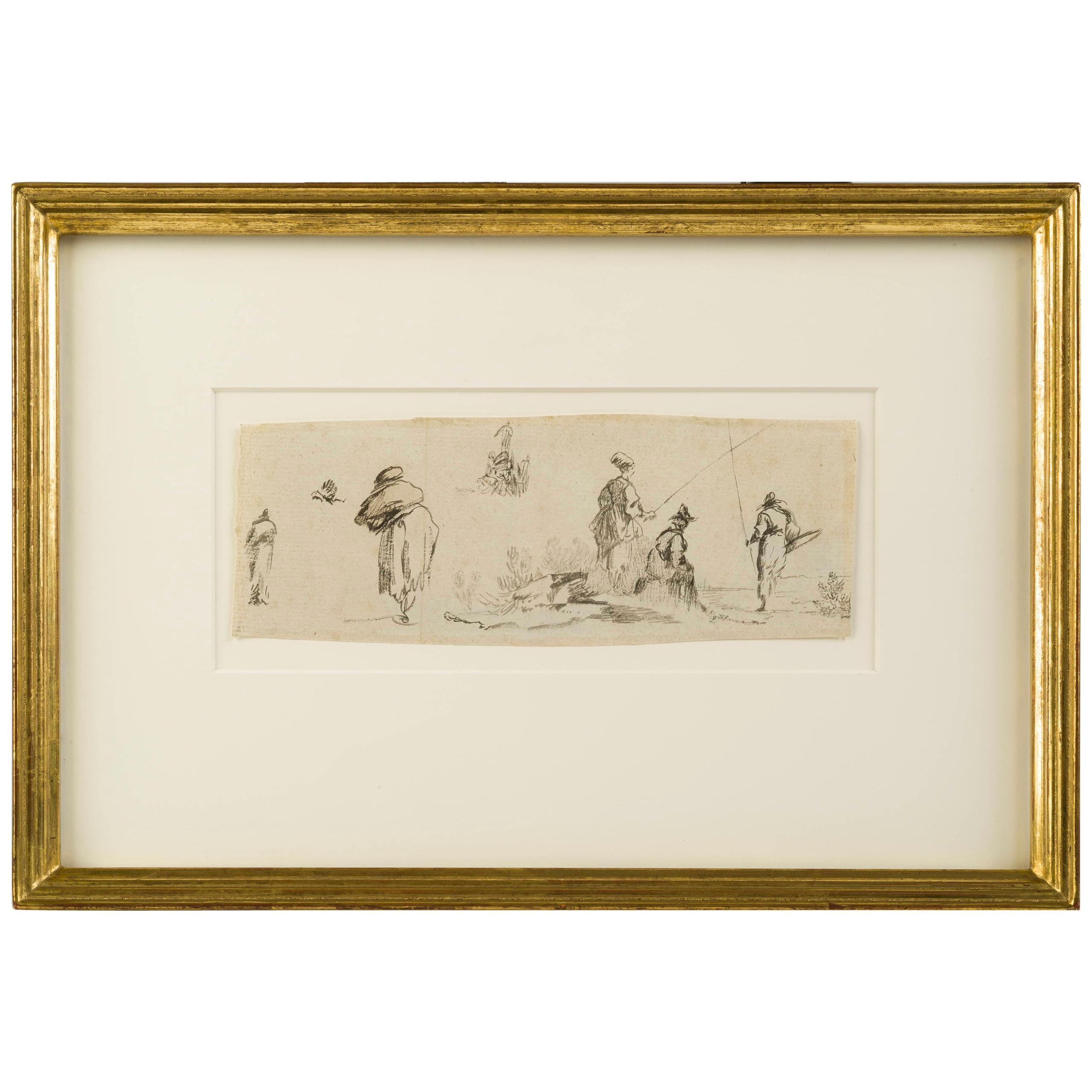Drawing Attributed to Jean-Baptiste Pillement For Sale