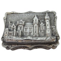 Antique Nathaniel Mills, a Very Rare High Relief Vinaigrette Depicting Abbotsford House