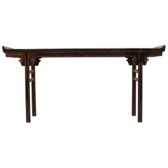 Black Lacquer Console Table or Altar Table