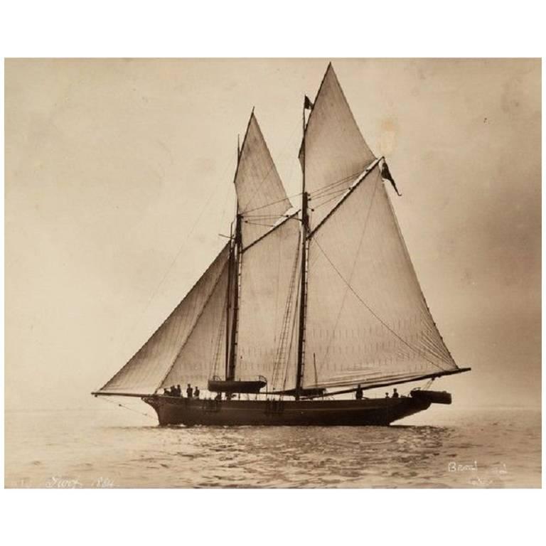 Early Silver Gelatin Photographic Print by Beken of Cowes, Schooner Surf